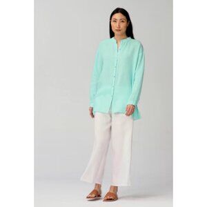 Eileen Fisher Handkerchief Organic Linen Shirt‎ Blouse Women’s M Casual Eco Top